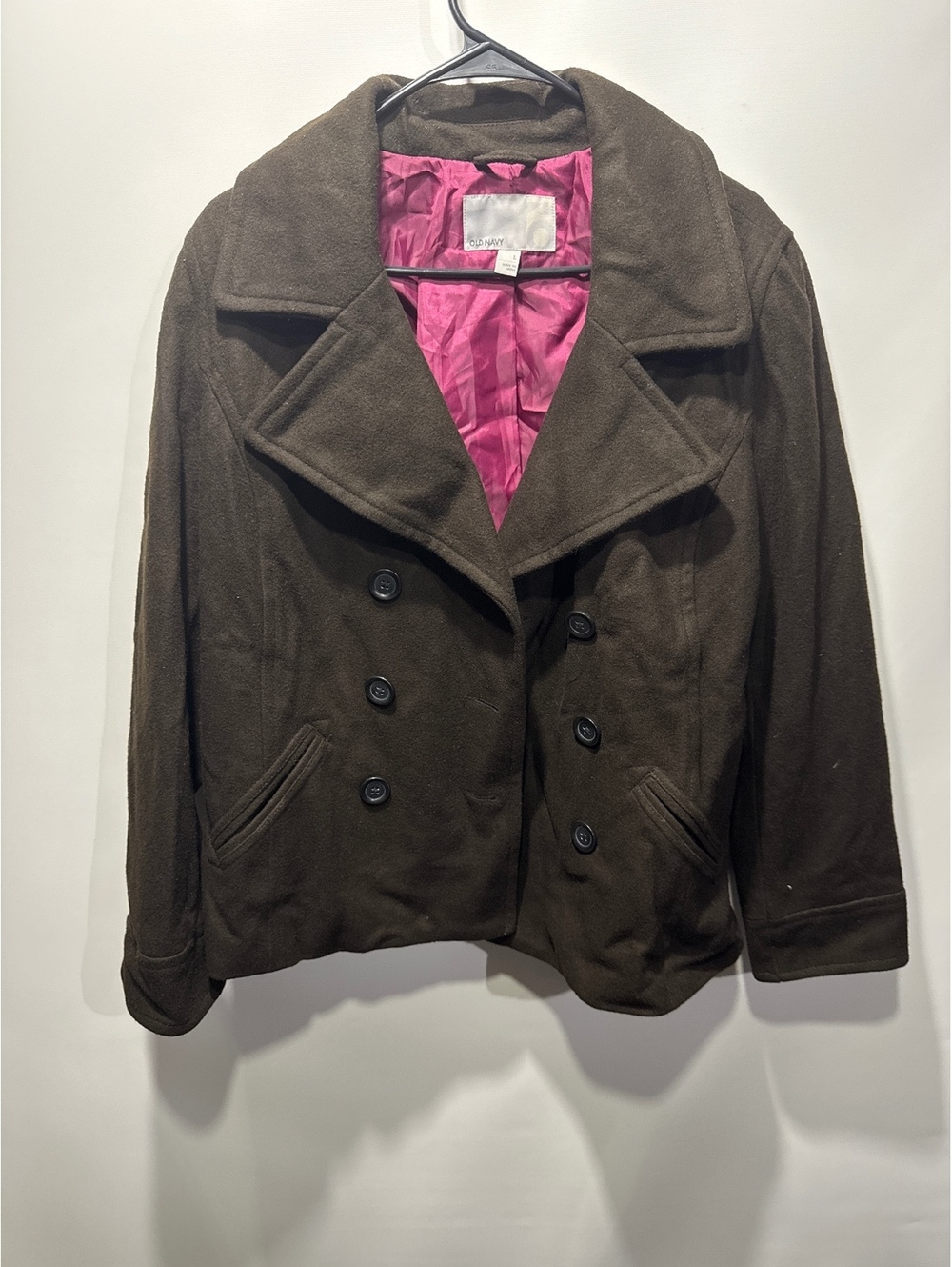 Old Navy Women's Wool Blend Peacoat Jacket Size L Brown